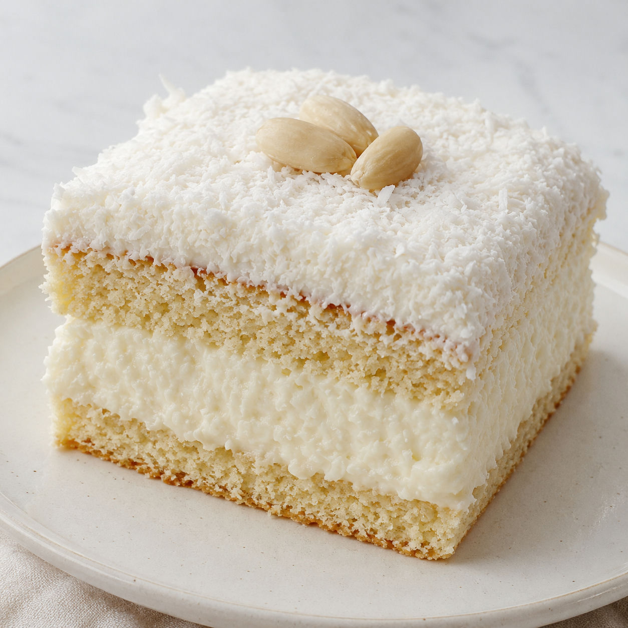 Keto ciasto Raffaello z kremem kokosowym i migdałami