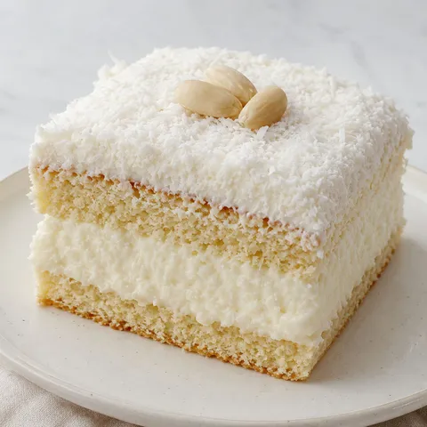 Keto ciasto Raffaello z kremem kokosowym i migdałami