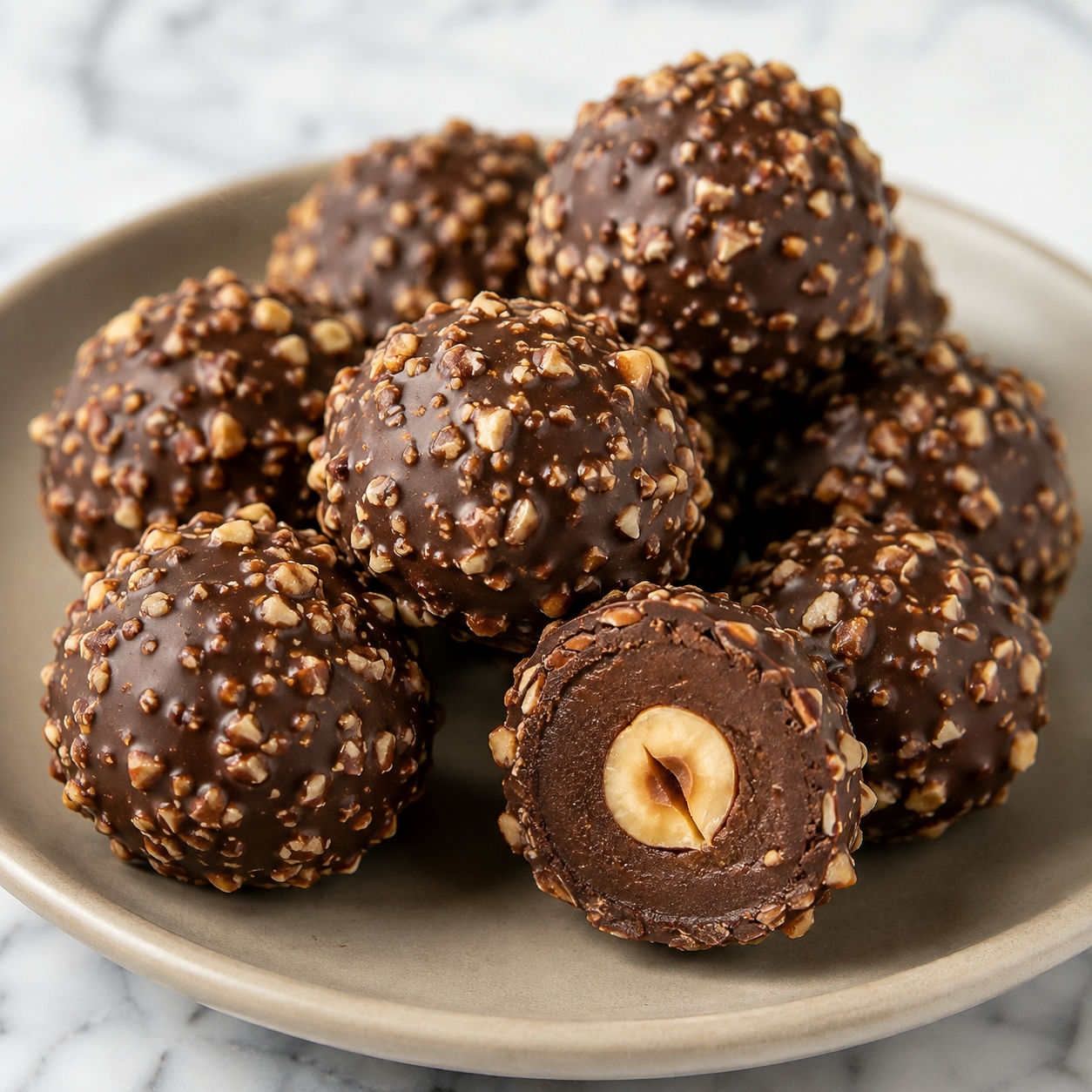 Keto Ferrero Rocher pralinki z orzechami laskowymi i czekoladą
